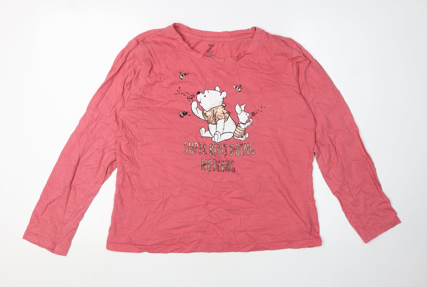 Disney Women's Pink Long Sleeve T-Shirt, Size M