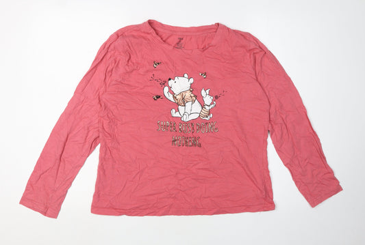 Disney Women's Pink Long Sleeve T-Shirt, Size M