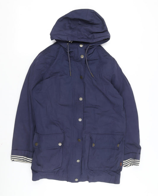FatFace Women’s Blue Parka Jacket Size 10 with Hood