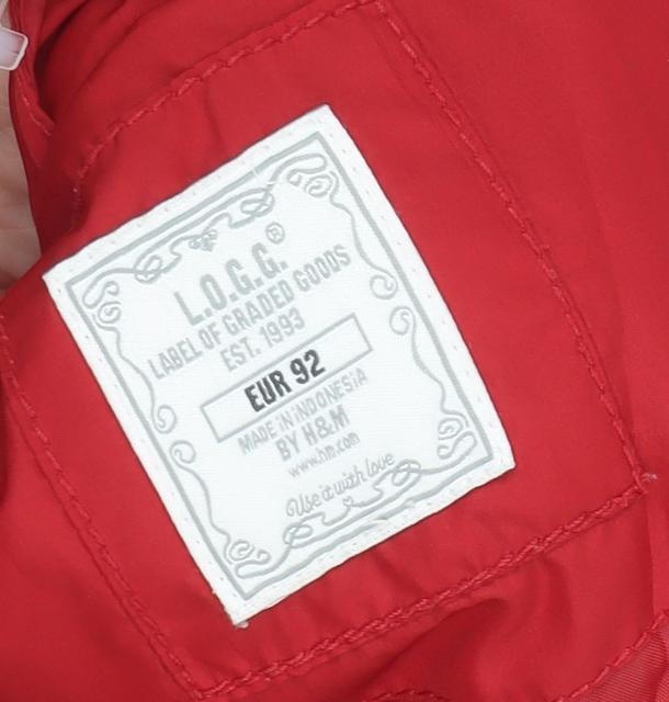 H&M Girls Red Puffer Jacket 4 Years Winter Coat