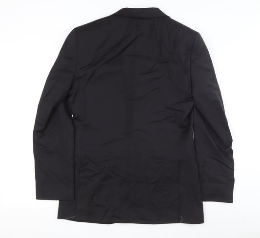 Marks and Spencer Men's Black Wool Blazer, 38L Fit