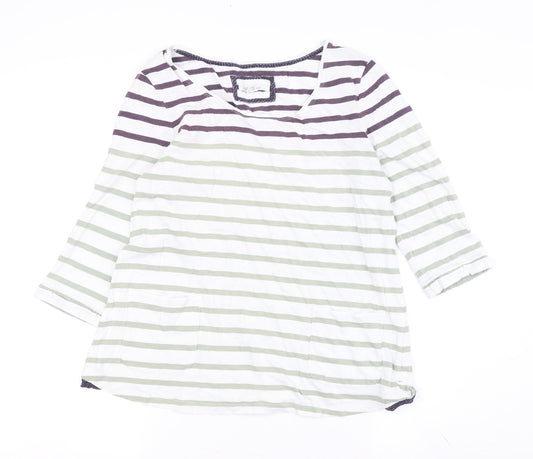 White Stuff Women's Multicoloured Stripe T-Shirt, Size 12