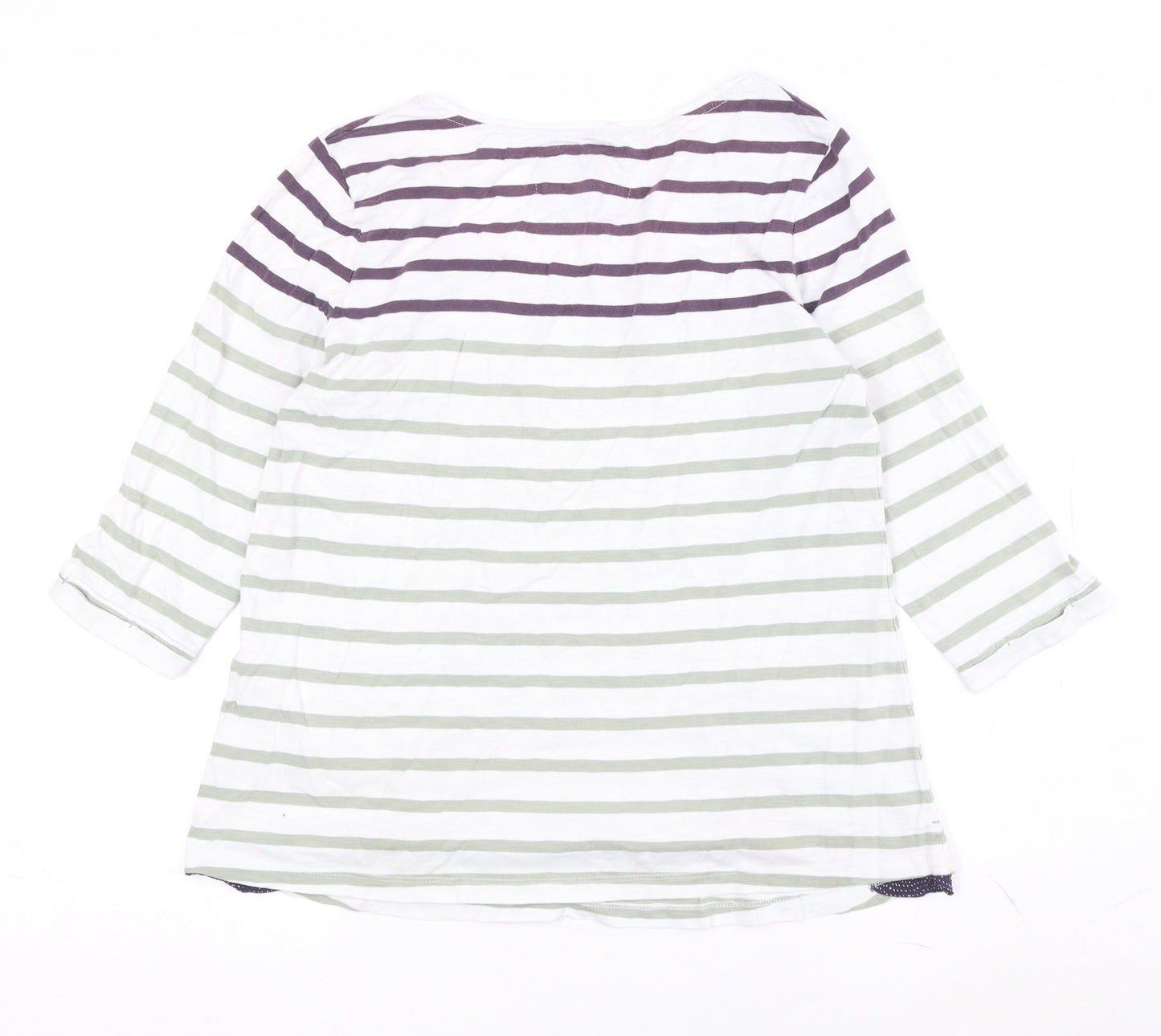 White Stuff Women's Multicoloured Stripe T-Shirt, Size 12
