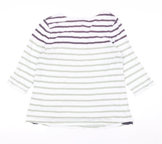 White Stuff Women's Multicoloured Stripe T-Shirt, Size 12