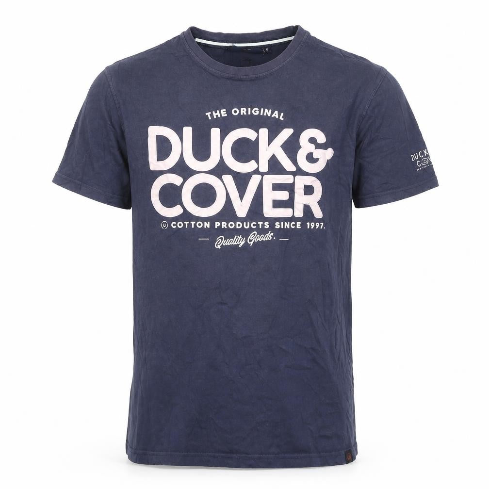 Duck and Cover Men's Blue Graphic T-Shirt Size S