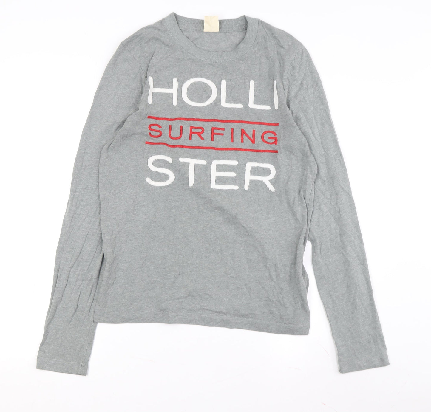 Hollister Teens Grey Long Sleeve Surfing T-Shirt S
