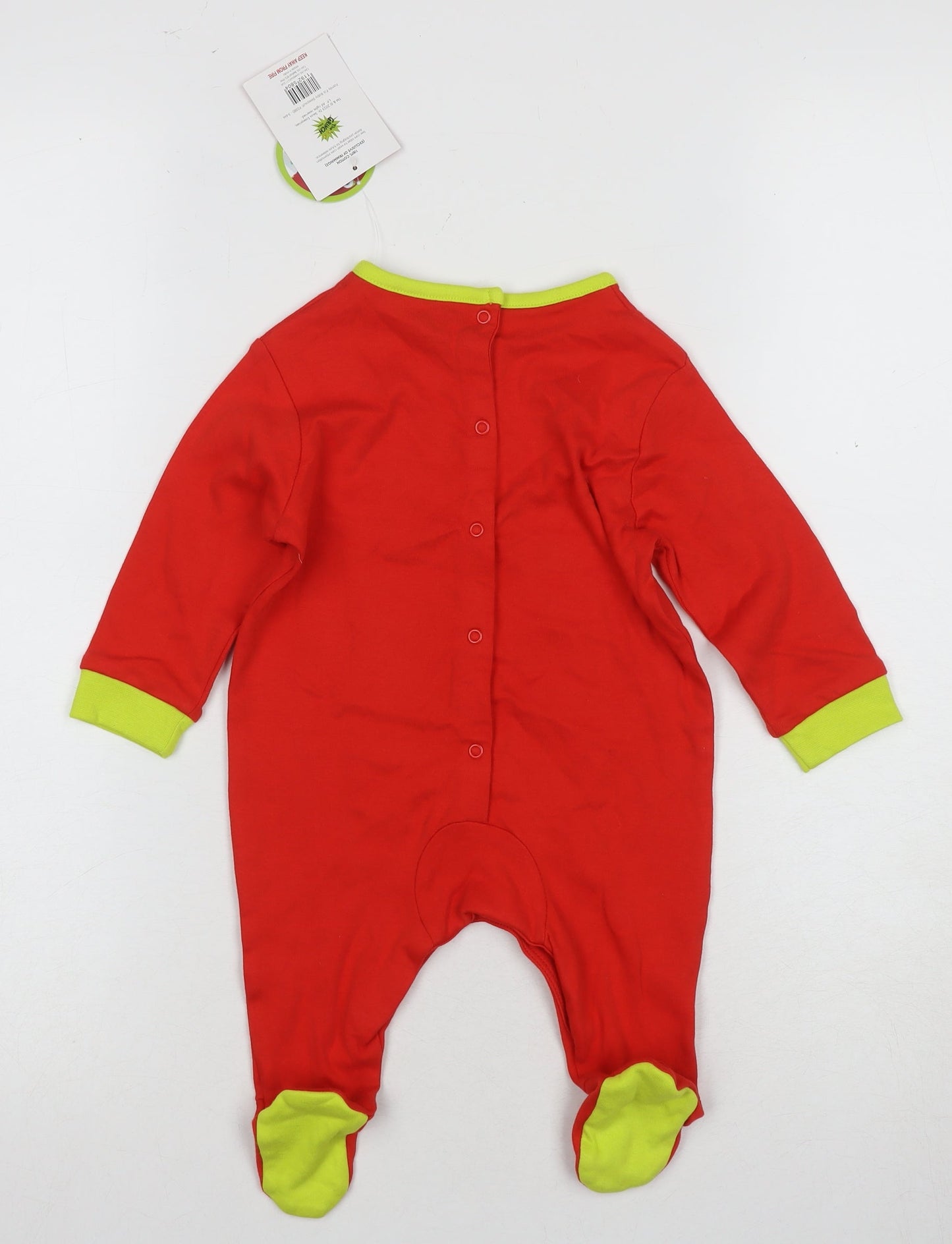Unisex Red The Grinch 3-6 Months Christmas Babygrow