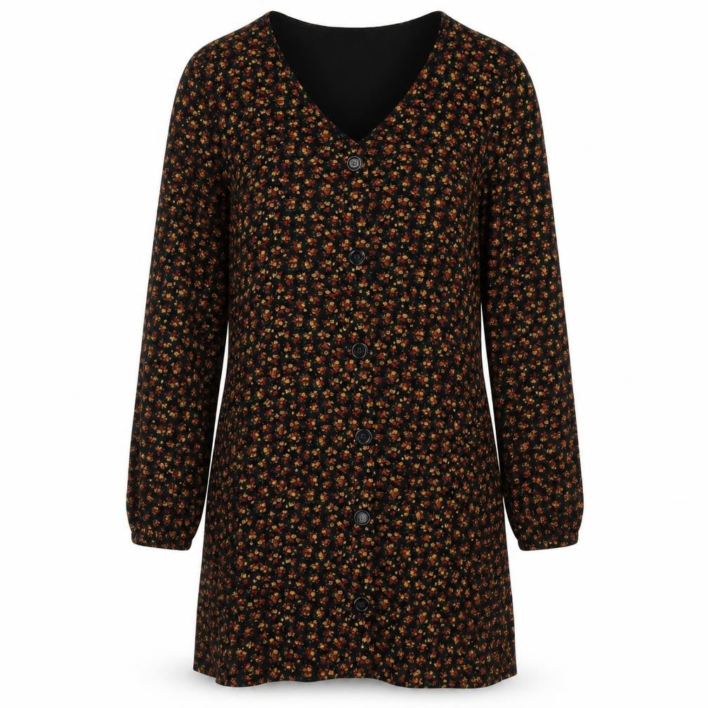 Cameo Rose Women's Black Floral Shirt Dress 8