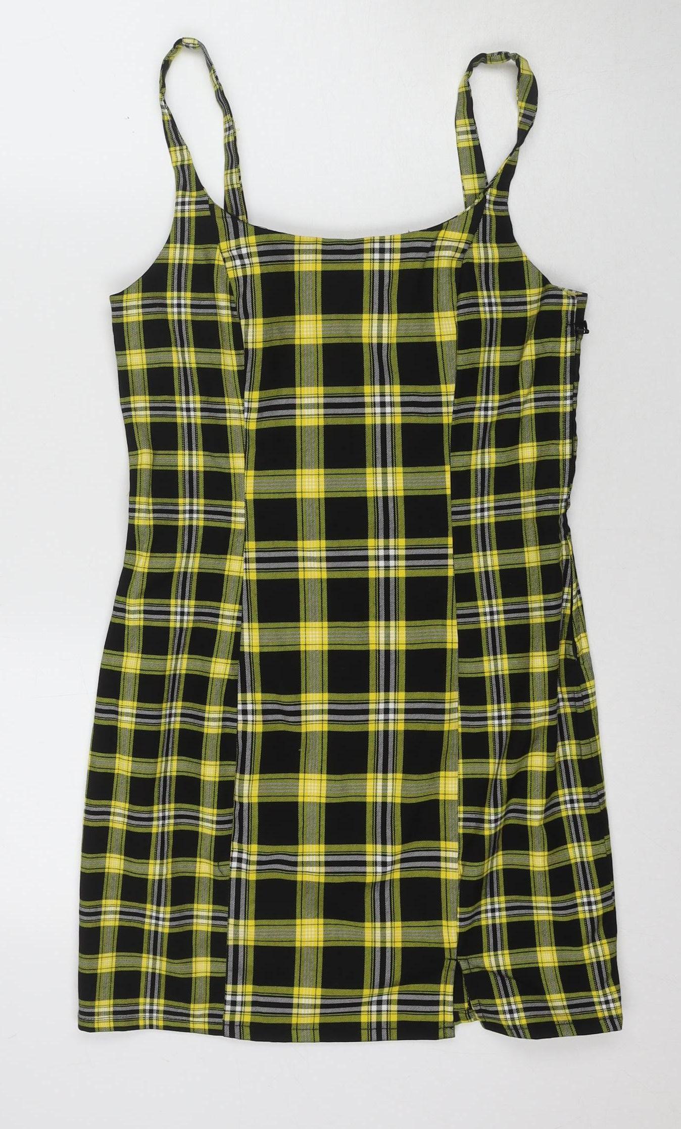 DIVIDED Women’s Multicoloured Plaid Pinafore Dress