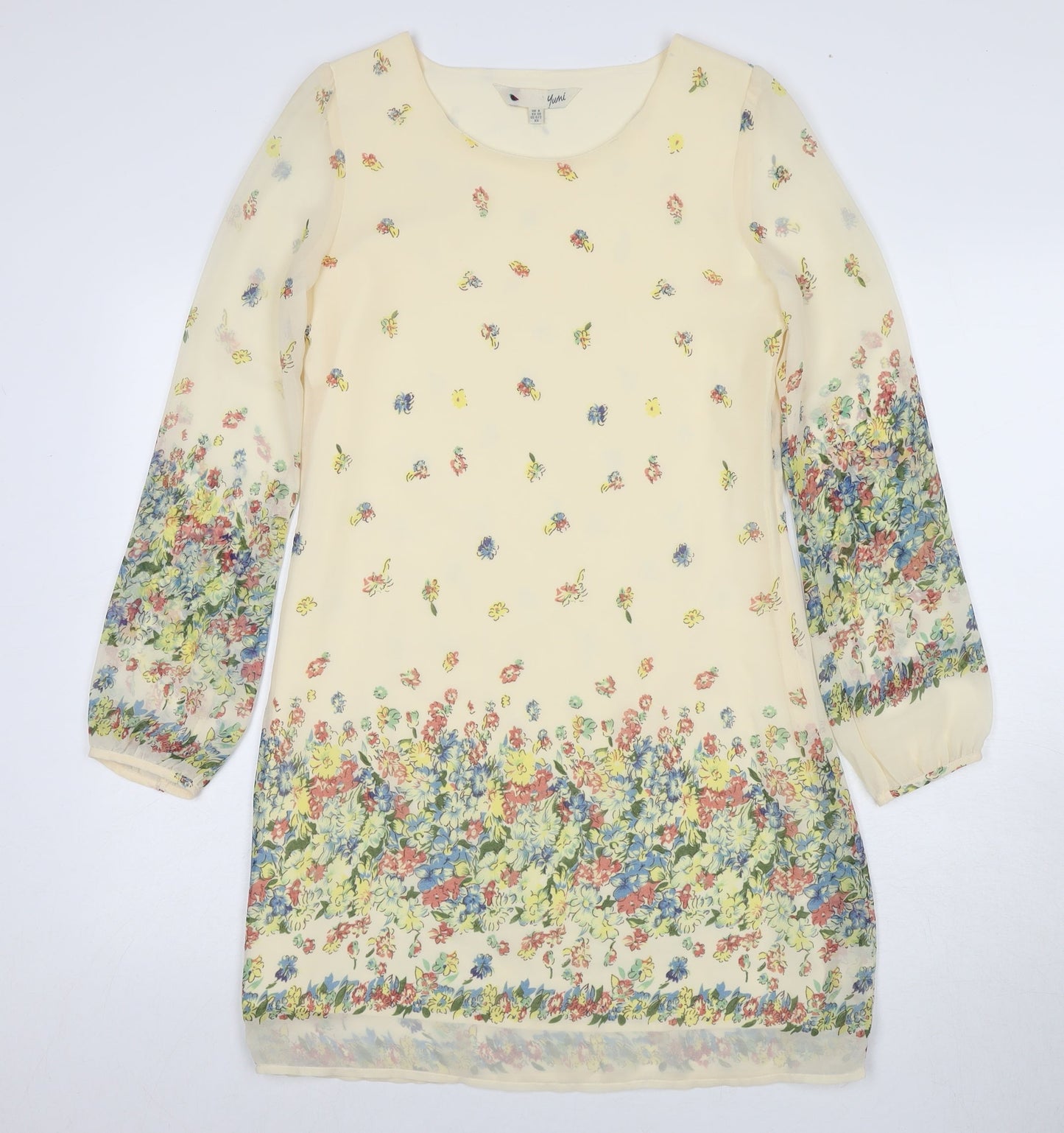 H&M Women's Multicoloured Floral Shift Dress Size 8