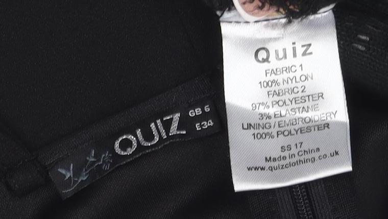 Quiz Women's Black Floral Slip Dress, Size 6, Party Wear