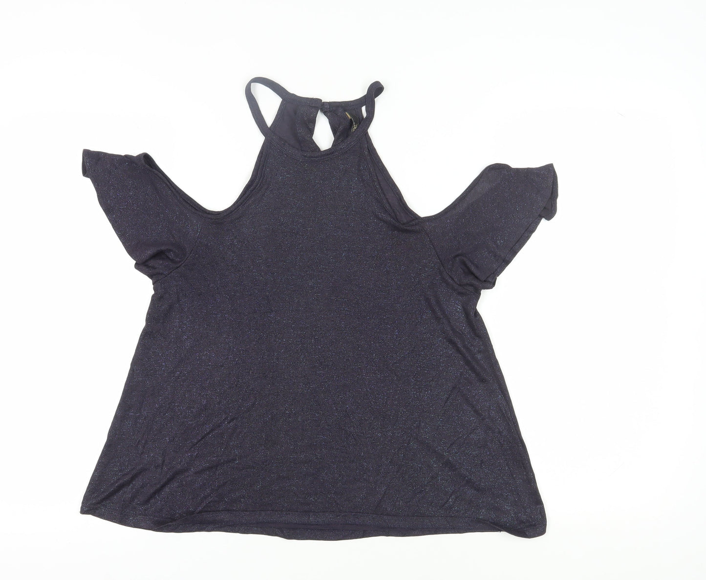 Next Women's Black Cold Shoulder Halter Top Size 12