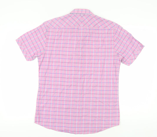 Farah Men's Pink Check Button-Up Shirt M