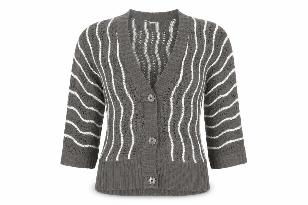 Roman Originals Women's Grey Cardigan, Size S, V-Neck