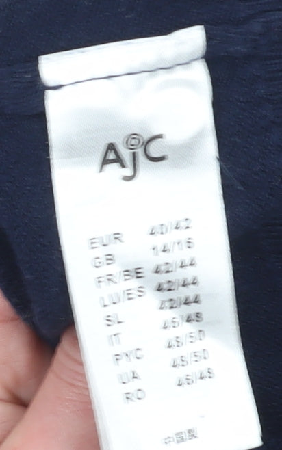 AJC Women's Blue Cardigan Size 14-16 V-Neck