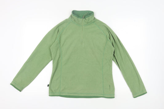Mountain Life Women's Green 1/4 Zip Fleece Sweatshirt Size 12