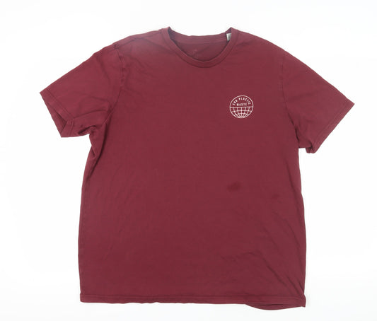 Adidas Men's Red XL Recycled Cotton T-Shirt
