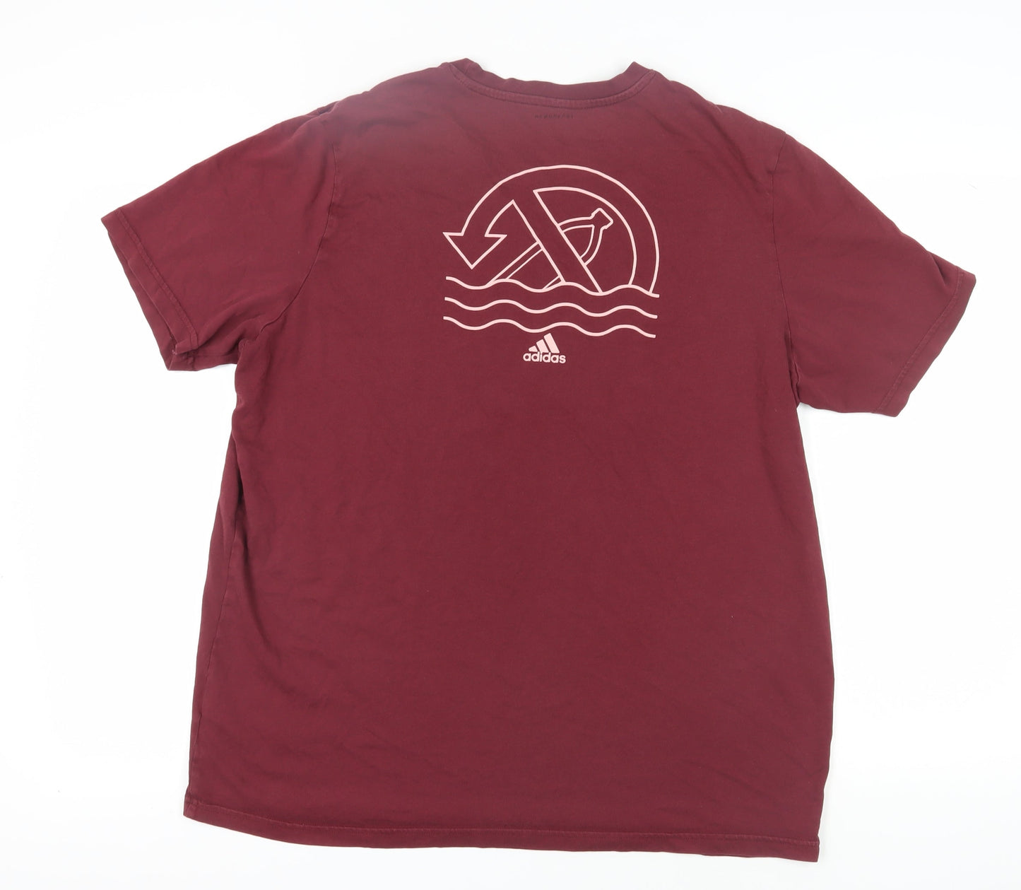 Adidas Men's Red XL Recycled Cotton T-Shirt