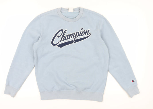 Champion Men's Blue Pullover Sweatshirt S Logo
