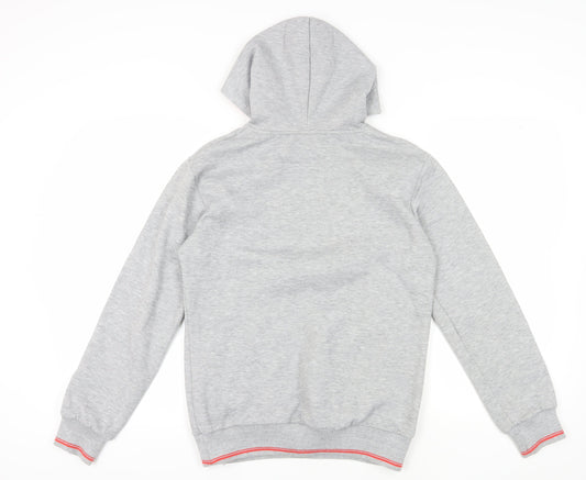 Unisex Adults UK 12 Regular Lonsdale Grey Pullover Hoodie