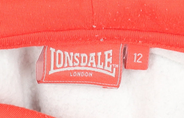 Unisex Adults UK 12 Regular Lonsdale Grey Pullover Hoodie