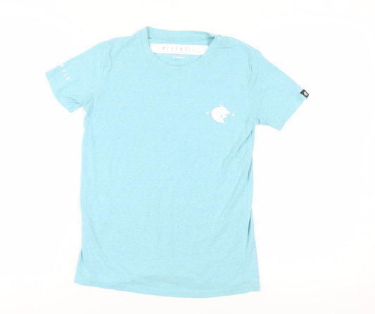 Unisex Adultss UK Size XS WEARWOLF Blue Polyester T-Shirt