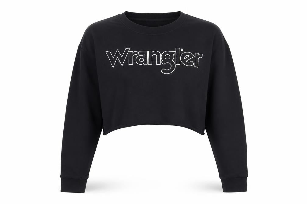 Womens UK M Classic Wrangler Black Pullover Sweatshirt