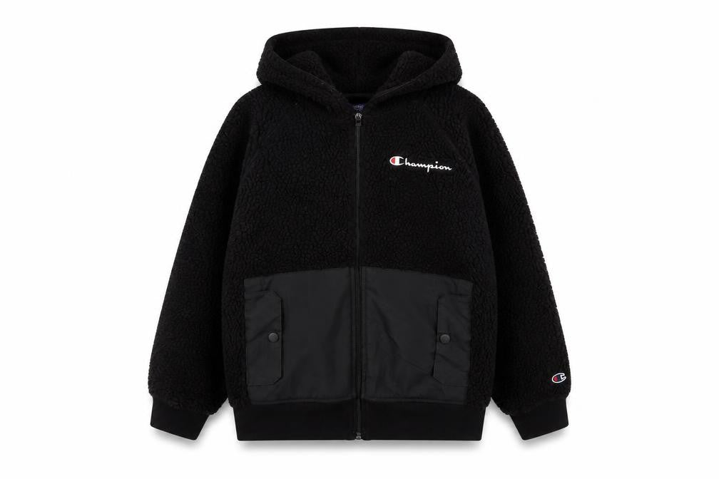 Womens UK Size M Regular Champion Black Polyester Jacket