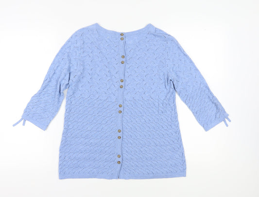 Fat Face Women's Blue Cardigan, Size 10, Cotton Knit