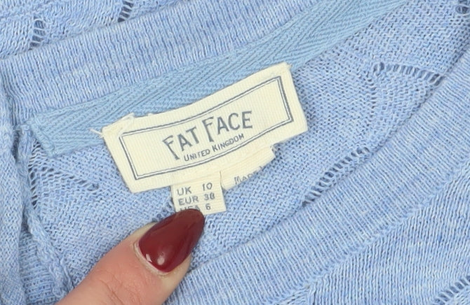 Fat Face Women's Blue Cardigan, Size 10, Cotton Knit