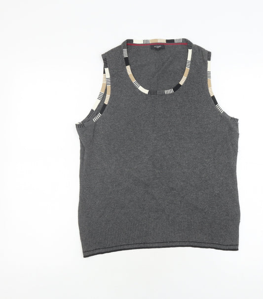Hobbs Women's Grey Tank Top, Size 14, Sleeveless Cotton Blend