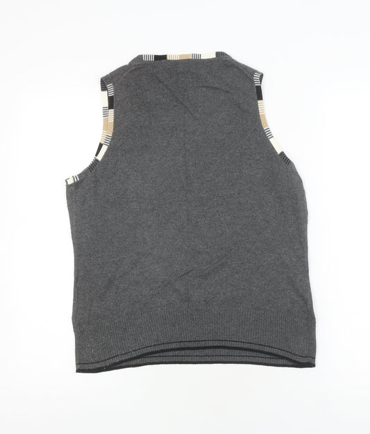 Hobbs Women's Grey Tank Top, Size 14, Sleeveless Cotton Blend