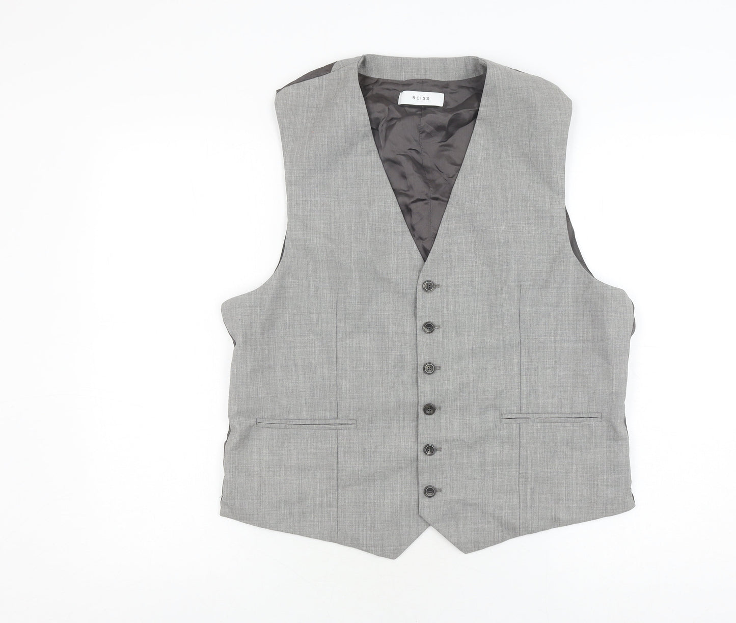 Reiss Men's Grey 44 Suit Waistcoat, Viscose Lining