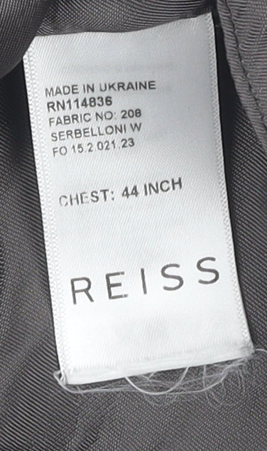 Reiss Men's Grey 44 Suit Waistcoat, Viscose Lining