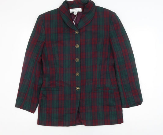 Rena Rowan Plaid Blazer Women’s 10 Multicoloured Wool