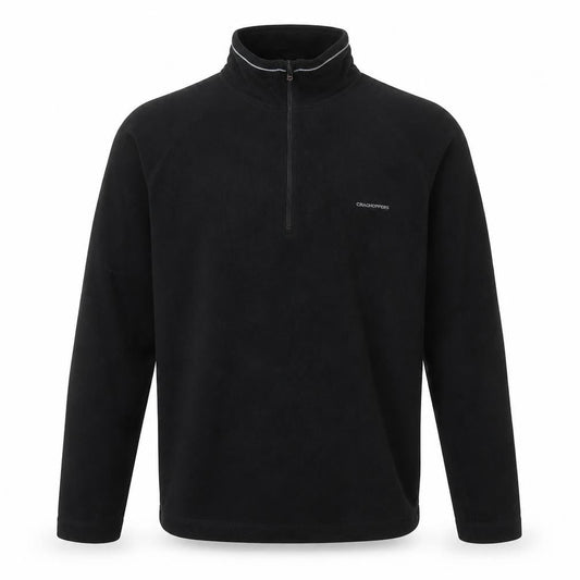 Mens UK S Regular Craghoppers Black 1/2 Zip Sweatshirt