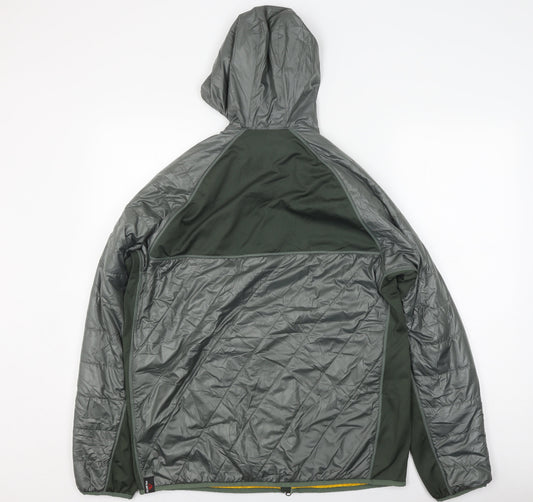 New Balance Men's Green M Puffer Jacket Hooded Autumn