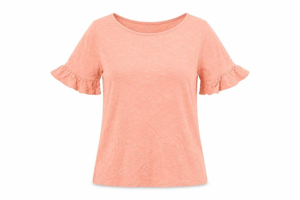 Womens UK Size M LOFT Orange Rayon Blend T-Shirt