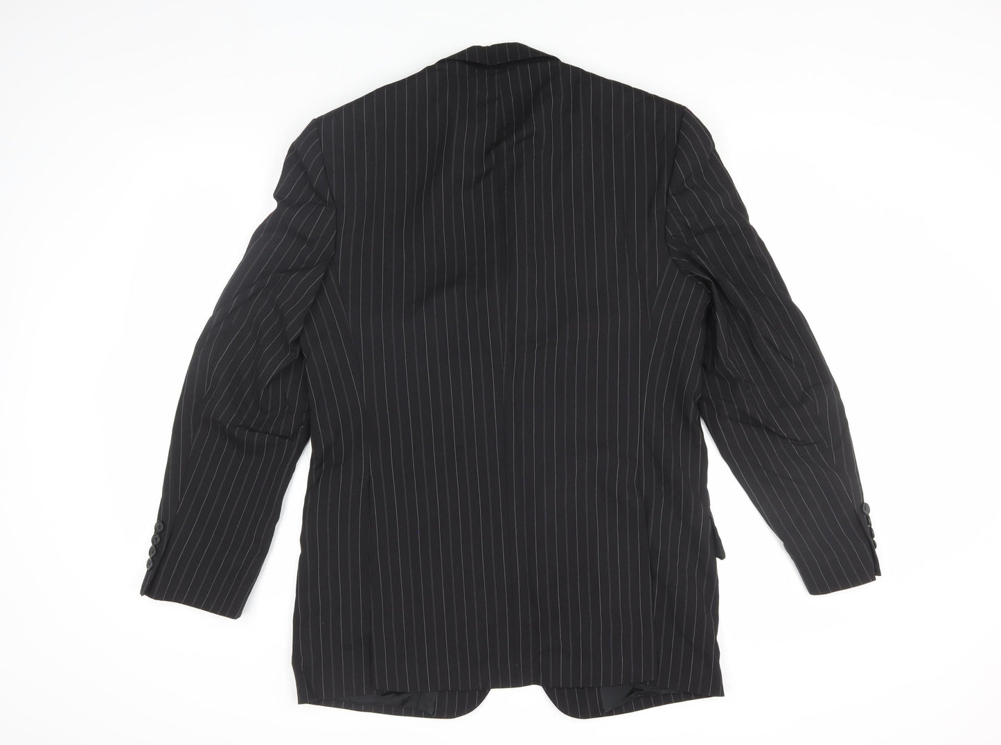 Tom English Men's Black Striped Blazer, 38 Regular Fit