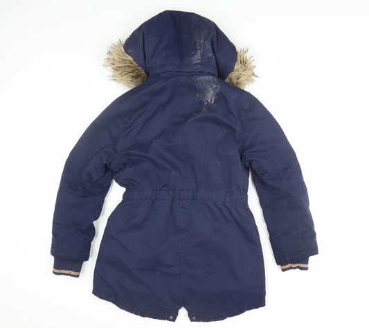 John Lewis Girls Blue Parka Coat 10 Years