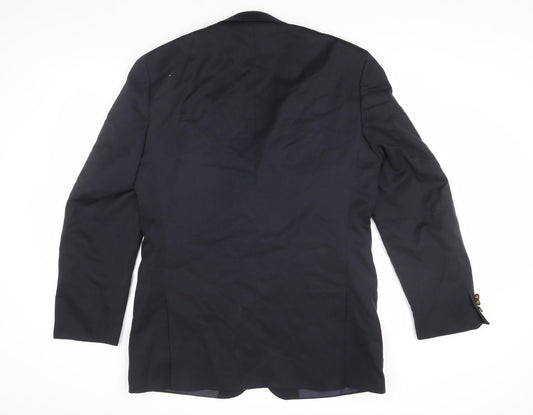 BHS Men's Black Long Blazer, Size 40L, Classic Look