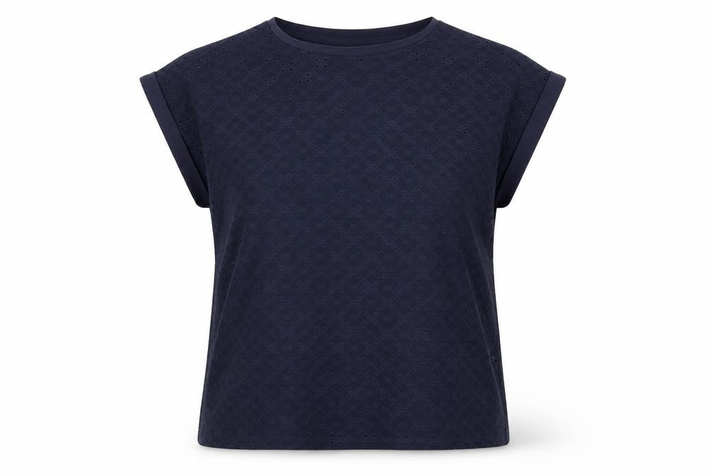 Womens UK Size 14 Lakeland Blue Polyester Blend T-Shirt