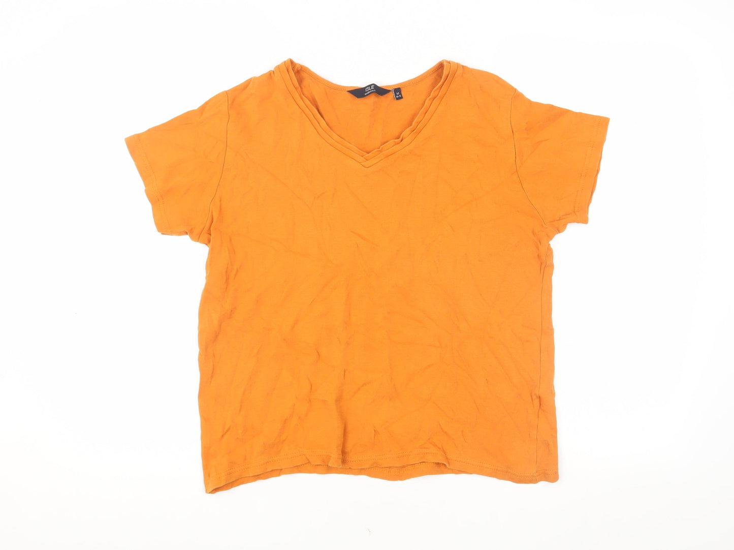 ISLE Essentials Women's Orange V-Neck T-Shirt M