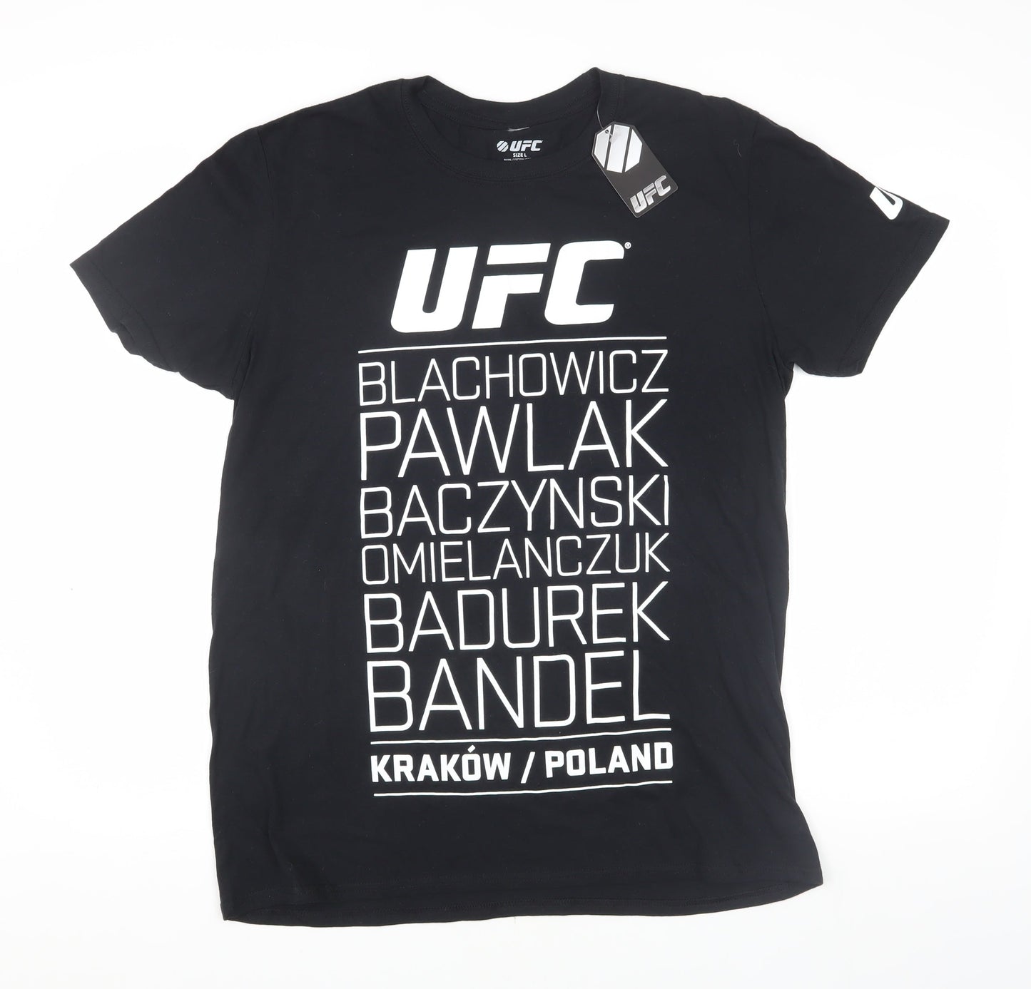 UFC Men's Black Large Graphic Print Crew Neck T-Shirt