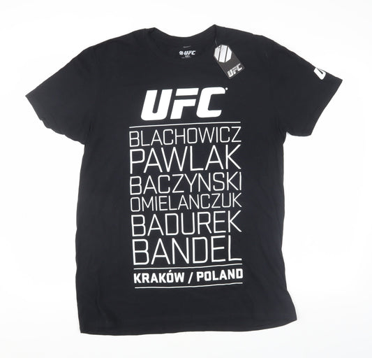 UFC Men's Black Large Graphic Print Crew Neck T-Shirt