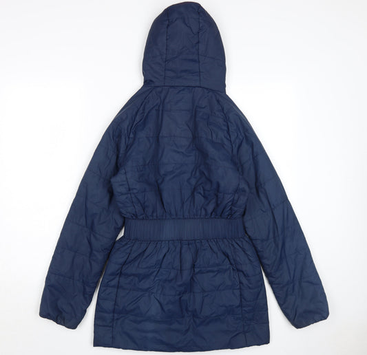 Craghoppers Girls Blue Puffer Jacket 13 Years Hooded & Belted