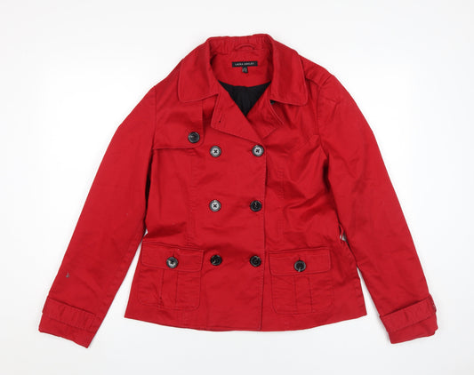 Laura Ashley Red Women's Pea Coat Jacket Size 10