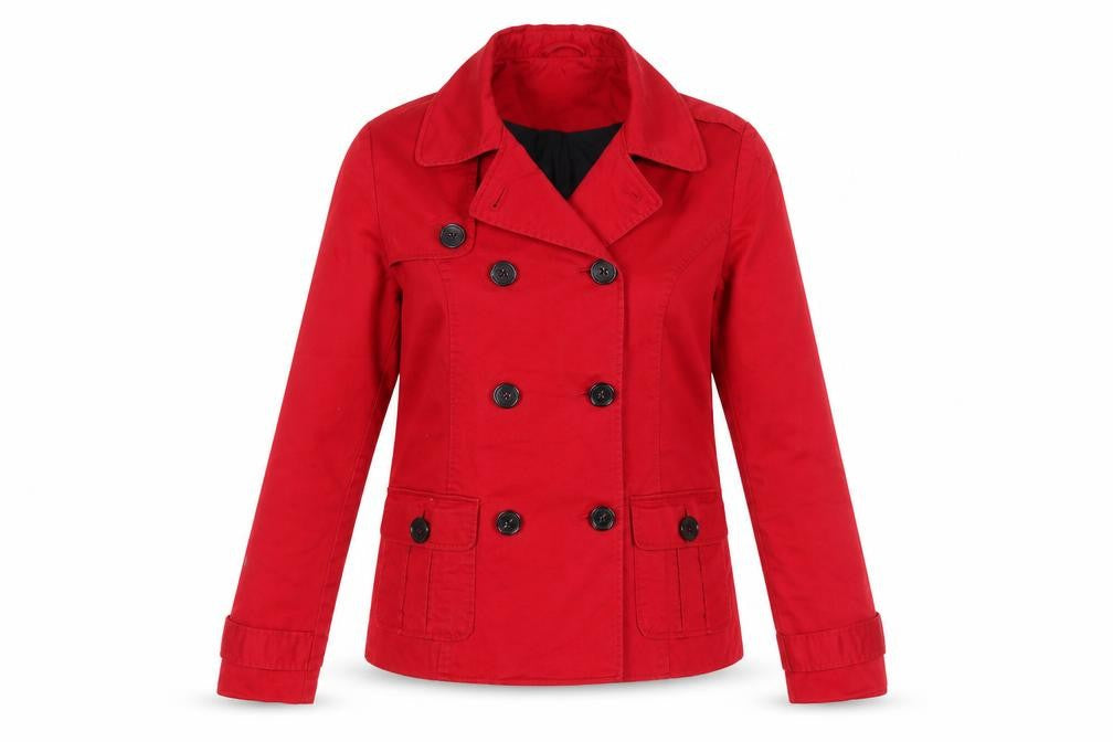 Womens UK Size 10 Regular Laura Ashley Red Cotton Blend Jacket
