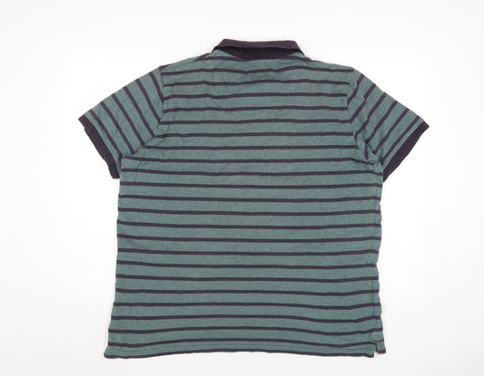 Sublime Apparel Men's XL Grey Striped Polo Shirt