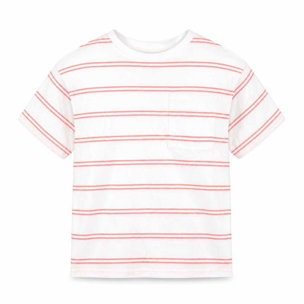 Marks and Spencer Boys White Striped T-Shirt, Size 6-7